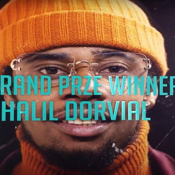 Be.Build.Brand grand prize winner Khalil Dorvial. Picture of Khalil's face with words on top.